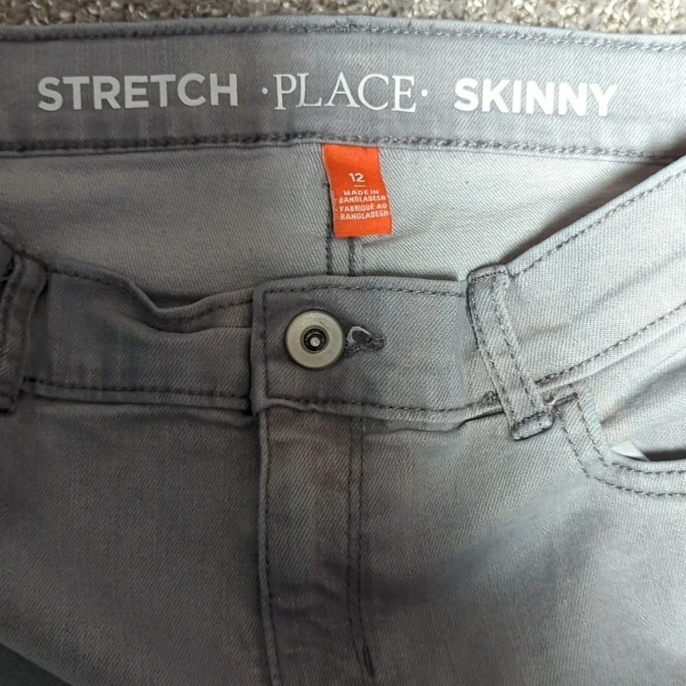 Boys Children's Place Gray Stretch Skinny Jeans Size 12